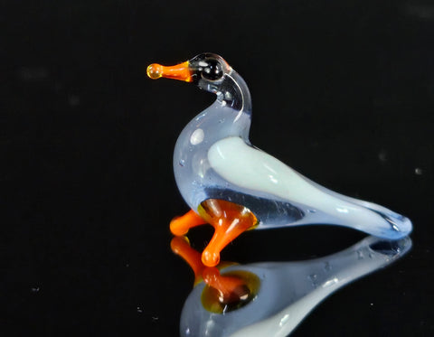 Clear Glass Bird Figurine, Handmade Murano Quality Design - Small