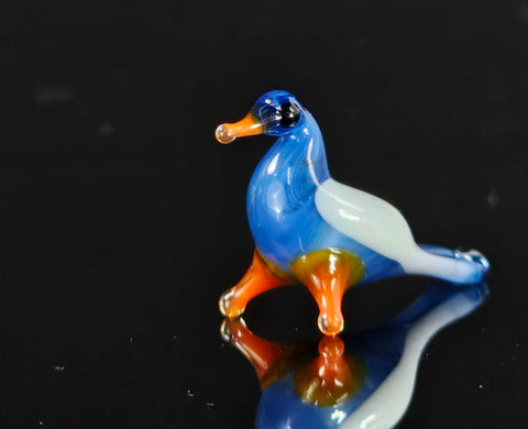 Blue Glass Bird Figurine, Handmade Murano Quality Design - Small