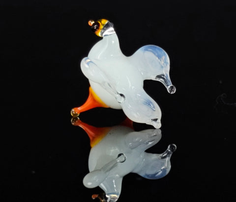 White Glass Dove Figurine, Handmade Murano Quality Design - Small