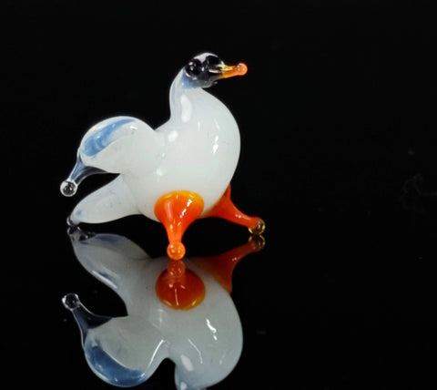 White Glass Dove Figurine, Handmade Murano Quality Design - Small