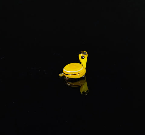 Yellow Glass Turtle Figurine, Handmade Murano Quality Design - Small