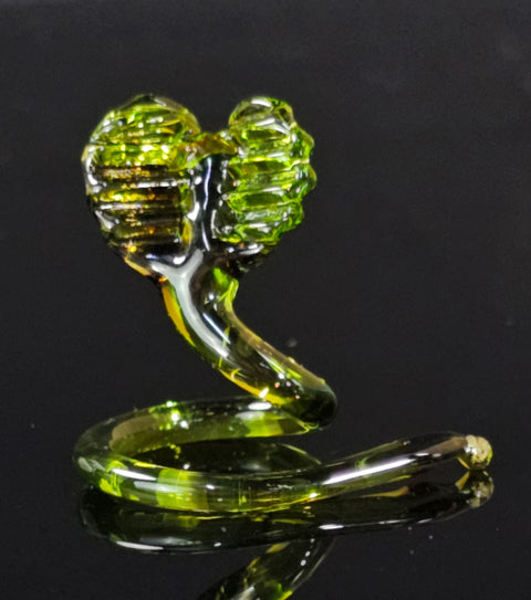 Green Glass Cobra Figurine, Handmade Murano Quality Design - Small