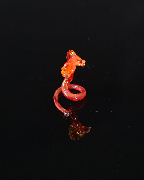 Red Glass Cobra Figurine, Handmade Murano Quality Design - Small