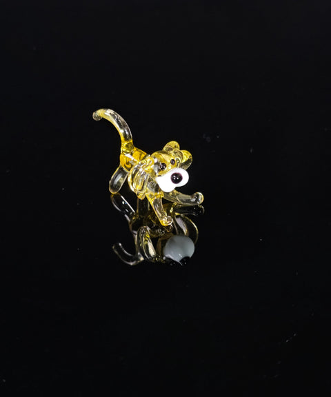 Amber Glass Dog Figurine, Handmade Murano Quality Design - Small