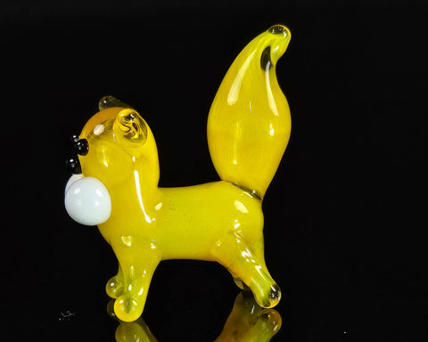 Yellow Glass Cat Figurine, Handmade Murano Quality Design - Small