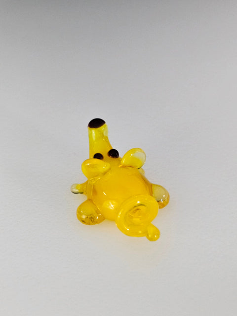 Yellow Glass Mouse Figurine, Handmade Murano Quality Design - Small