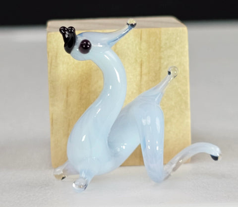 White Glass Chinese Dragon Figurine, Handmade Murano Quality Design - Small