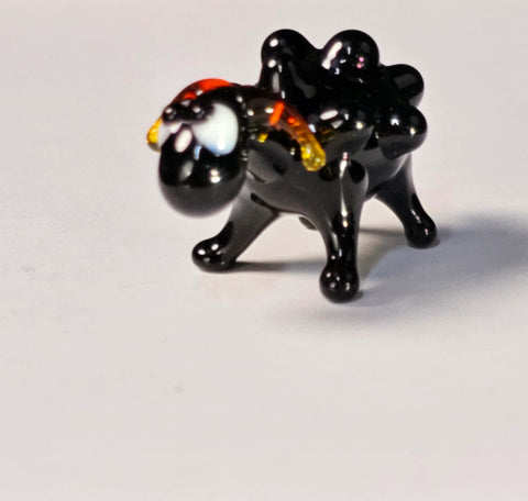 Black Glass Sheep Figurine, Handmade Murano Quality Design - Small