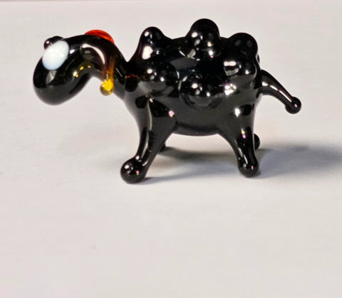 Black Glass Sheep Figurine, Handmade Murano Quality Design - Small