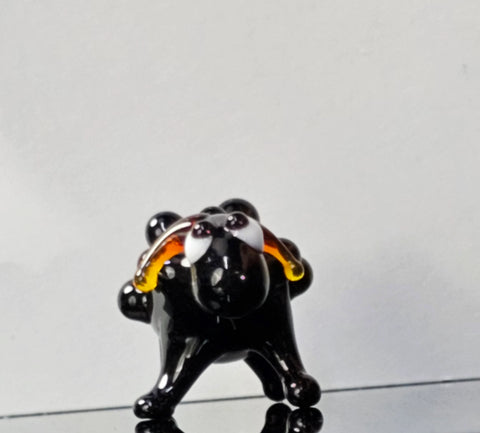 Black Glass Sheep Figurine, Handmade Murano Quality Design - Small