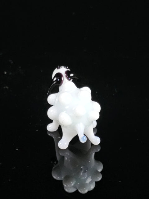 White Glass Sheep Figurine, Handmade Murano Quality Design - Small