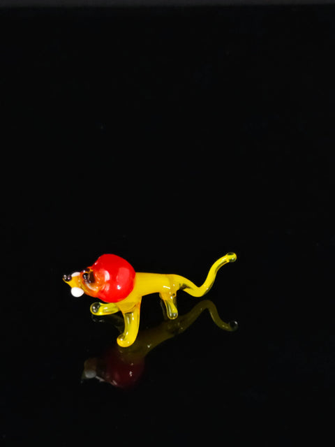 Glass Lion Figurine, Handmade Murano Quality Design - Small