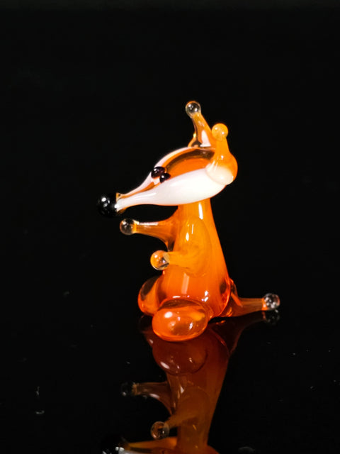 Glass Fox Figurine, Handmade Murano Quality Design - Small