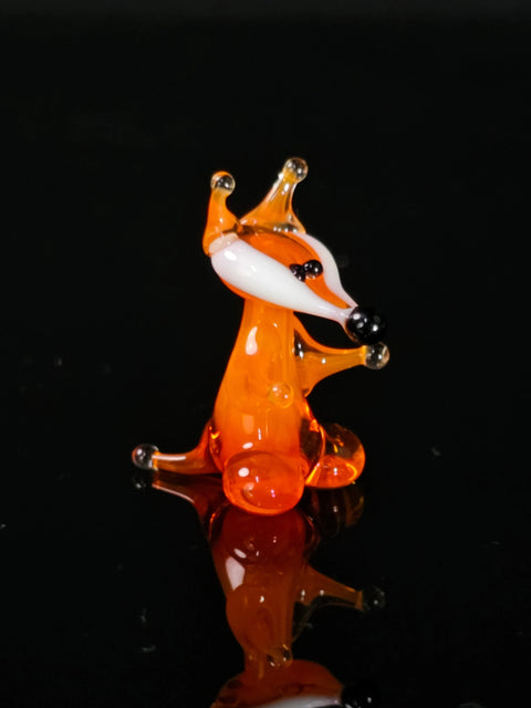 Glass Fox Figurine, Handmade Murano Quality Design - Small