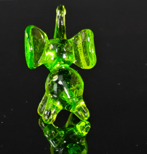 Green Glass Elephant Figurine, Handmade Murano Quality Design - Small