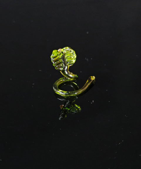 Green Glass Cobra Figurine, Handmade Murano Quality Design - Small