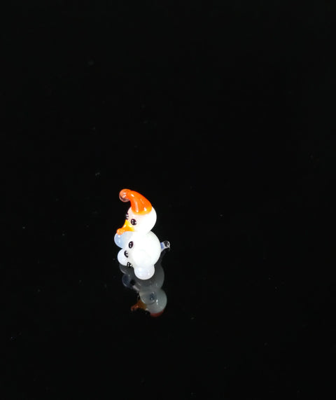 Glass Snowman Figurine, Handmade Murano Quality Design - Small