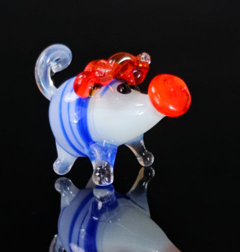 Blue Glass Pig Figurine, Handmade Murano Quality Design - Small