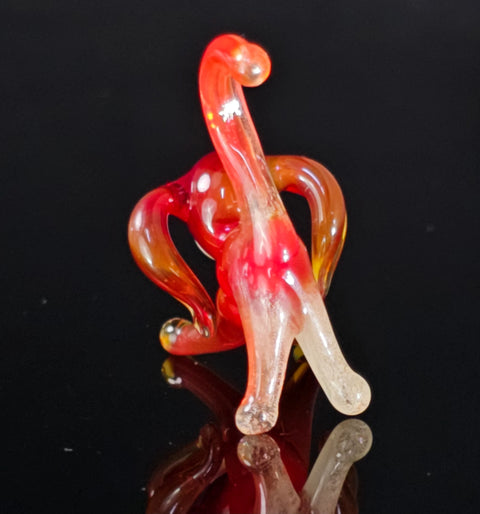 Red Glass Dog Figurine, Handmade Murano Quality Design - Small