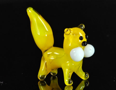 Yellow Glass Cat Figurine, Handmade Murano Quality Design - Small