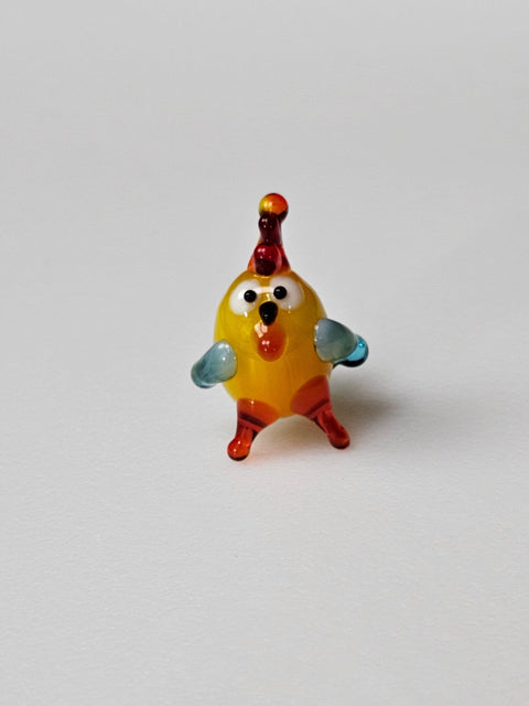 Glass Chicken Figurine, Handmade Murano Quality Design - Small