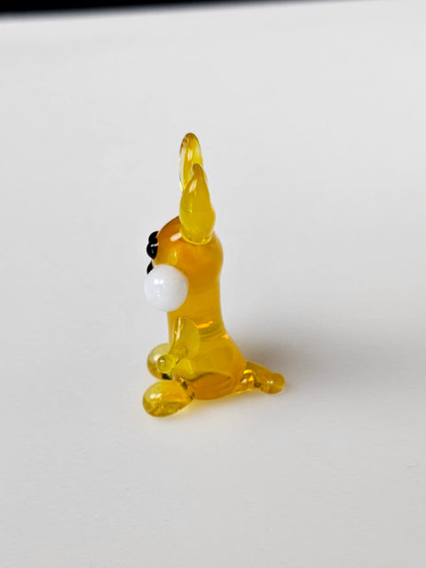 Yellow Glass Rabbit Figurine, Handmade Murano Quality Design - Small