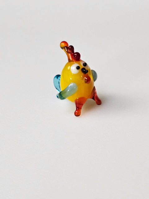 Glass Chicken Figurine, Handmade Murano Quality Design - Small