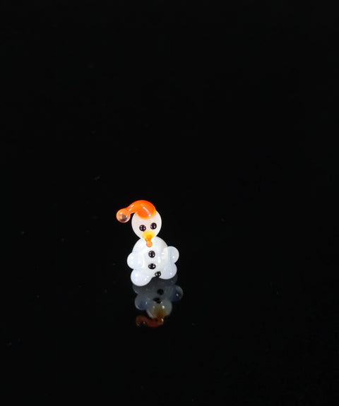 Glass Snowman Figurine, Handmade Murano Quality Design - Small