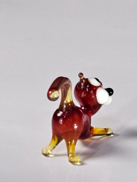 Red Glass Cat Figurine, Handmade Murano Quality Design - Small