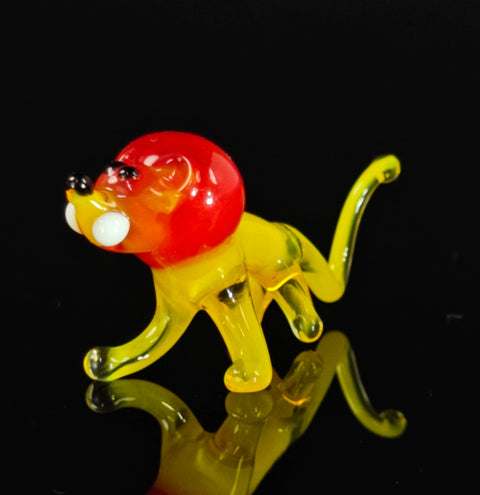 Glass Lion Figurine, Handmade Murano Quality Design - Small