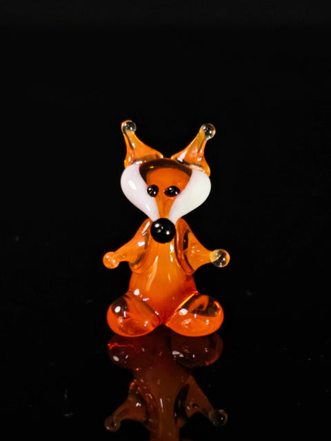 Glass Fox Figurine, Handmade Murano Quality Design - Small