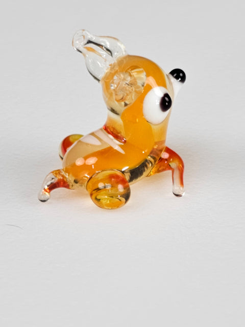 Glass Resting Deer Figurine, Handmade Murano Quality Design - Small