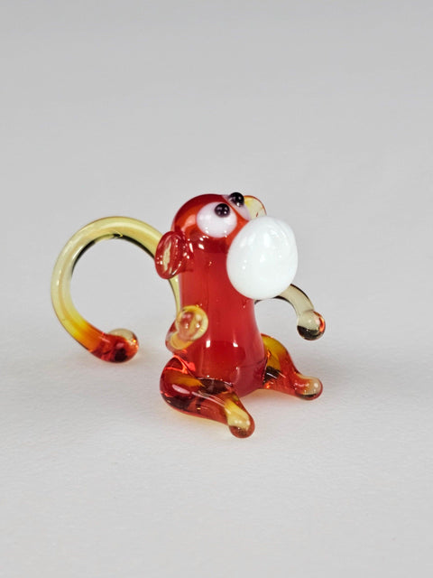 Red Glass Monkey Figurine, Handmade Murano Quality Design - Small