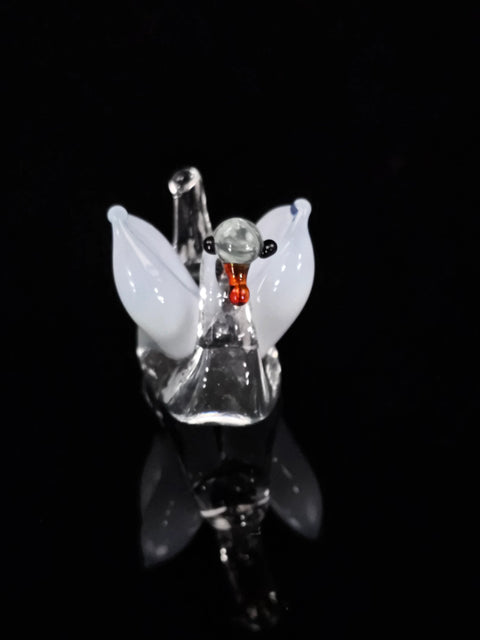 Clear Glass Swan Figurine, Handmade Murano Quality Design - Small