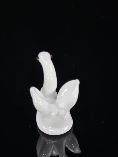 White Glass Swan Figurine, Handmade Murano Quality Design - Small