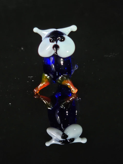 Blue Glass Owl Figurine, Handmade Murano Quality Design - Small