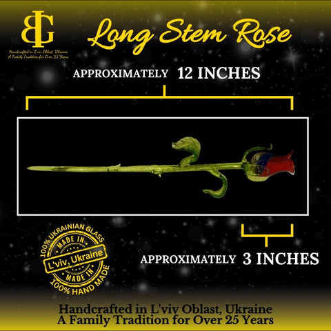 the long stem rose is approximately 12 inches approximately 3 inches