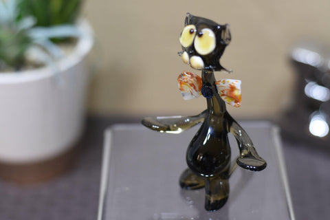 Glass Cat Figurine, Collectible Glass Cat, Murano Quality Gift At A Fraction Of The Price, Handcrafted In Ukraine