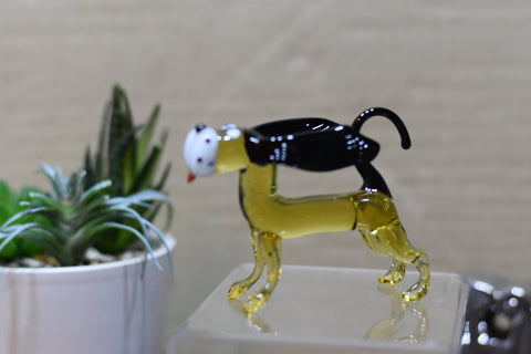 Naturally Colored Glass Figurine - Handcrafted - Dachshund Design