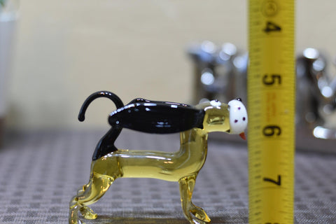 Naturally Colored Glass Figurine - Handcrafted - Dachshund Design