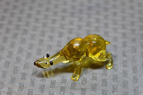 Naturally Colored Glass Figurine - Handcrafted - Bear Design