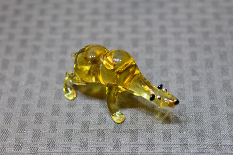 Naturally Colored Glass Figurine - Handcrafted - Bear Design