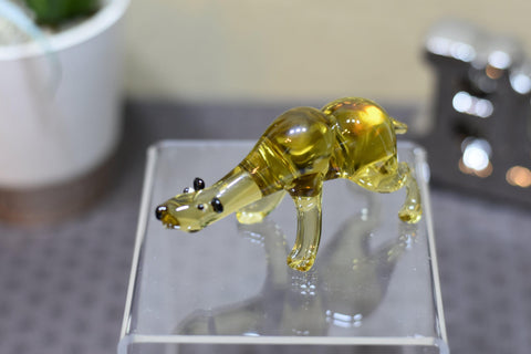 Naturally Colored Glass Figurine - Handcrafted - Bear Design