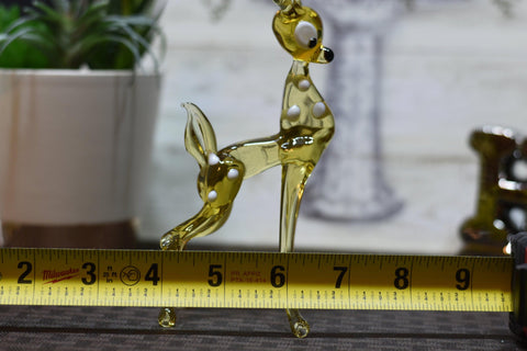 Naturally Colored Glass Figurine - Handcrafted - Deer Design