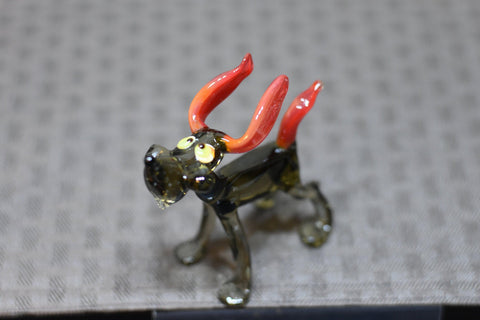 Naturally Colored Glass Figurine - Handcrafted - Dog Design