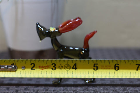 Naturally Colored Glass Figurine - Handcrafted - Dog Design