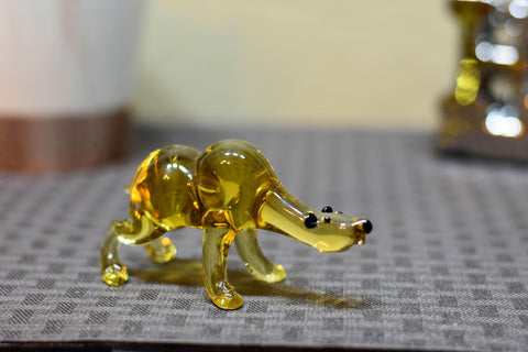 Naturally Colored Glass Figurine - Handcrafted - Bear Design