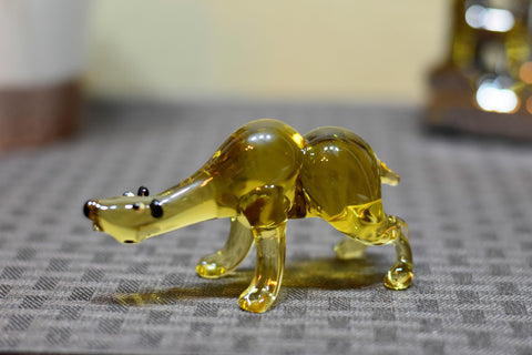 Naturally Colored Glass Figurine - Handcrafted - Bear Design