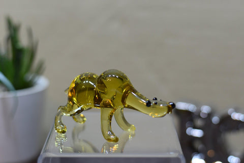 Naturally Colored Glass Figurine - Handcrafted - Bear Design