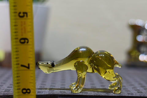 Naturally Colored Glass Figurine - Handcrafted - Bear Design